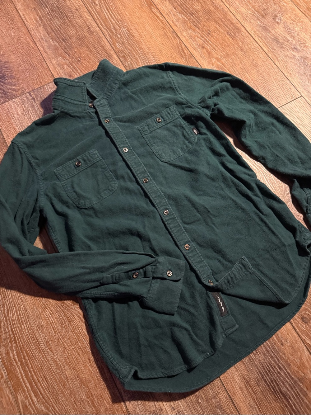Vans Off The Wall Forest Green Tailored Fit Button Up Flannel / Shirt M